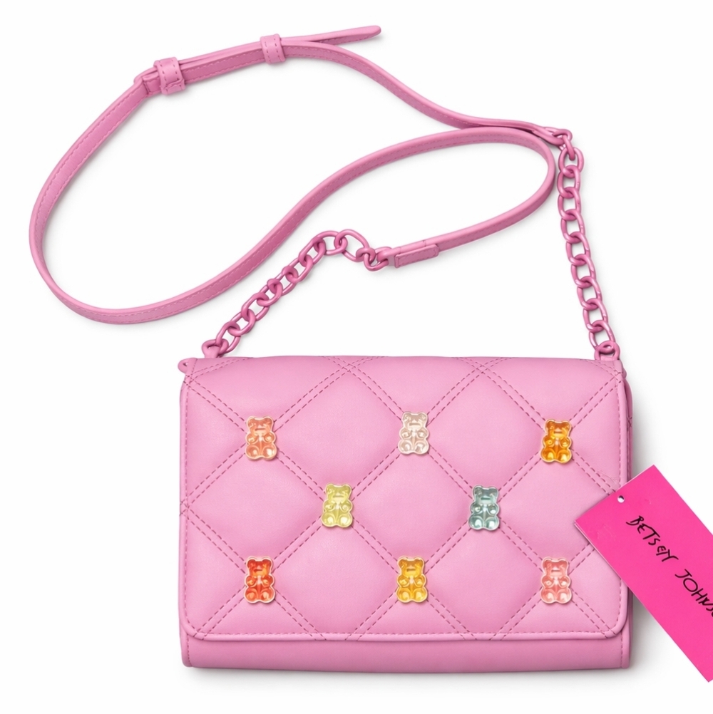 🆕️NWT Betsey Johnson Pink Gummy Bear Quilted Crossbody $88